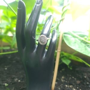 Black and white diamond ring